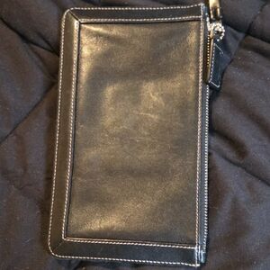 Coach Black Leather Womem Cometic Wallet